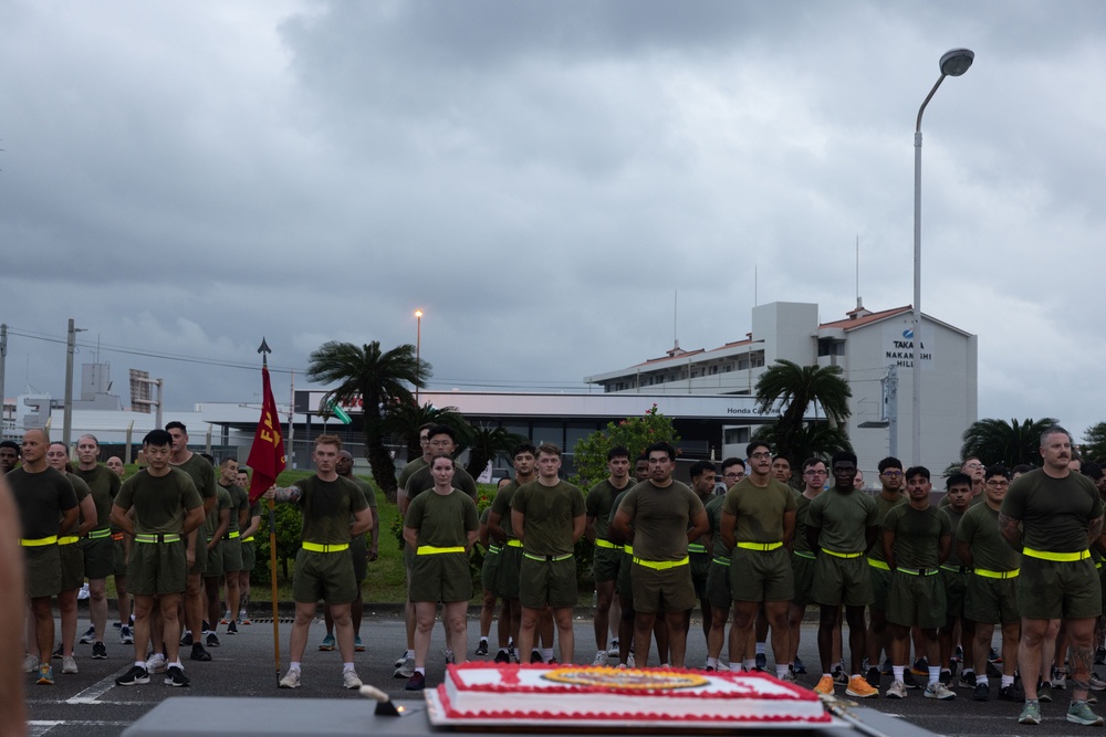 3rd MLG Conducts 249th Marine Corps Birthday Moto Run and Cake Ceremony