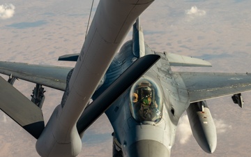 U.S. KC-135 refuels aircraft over CENTCOM