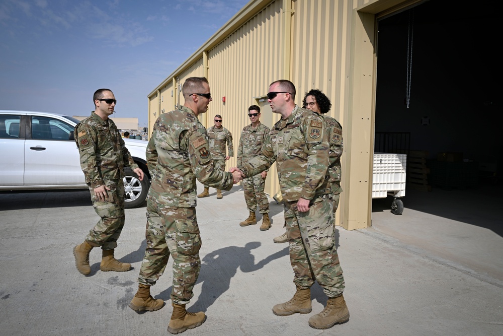 AFCENT command chief visits with 386 AEW Airmen