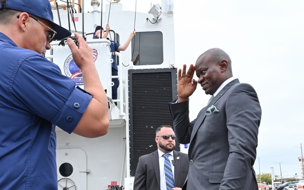 US Coast Guard hosts Gabon delegation aboard Coast Guard Cutter Sailfish