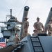 Sailors with USS John Basilone (DDG 122) visit USS New Jersey