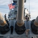 Sailors with USS John Basilone (DDG 122) visit USS New Jersey