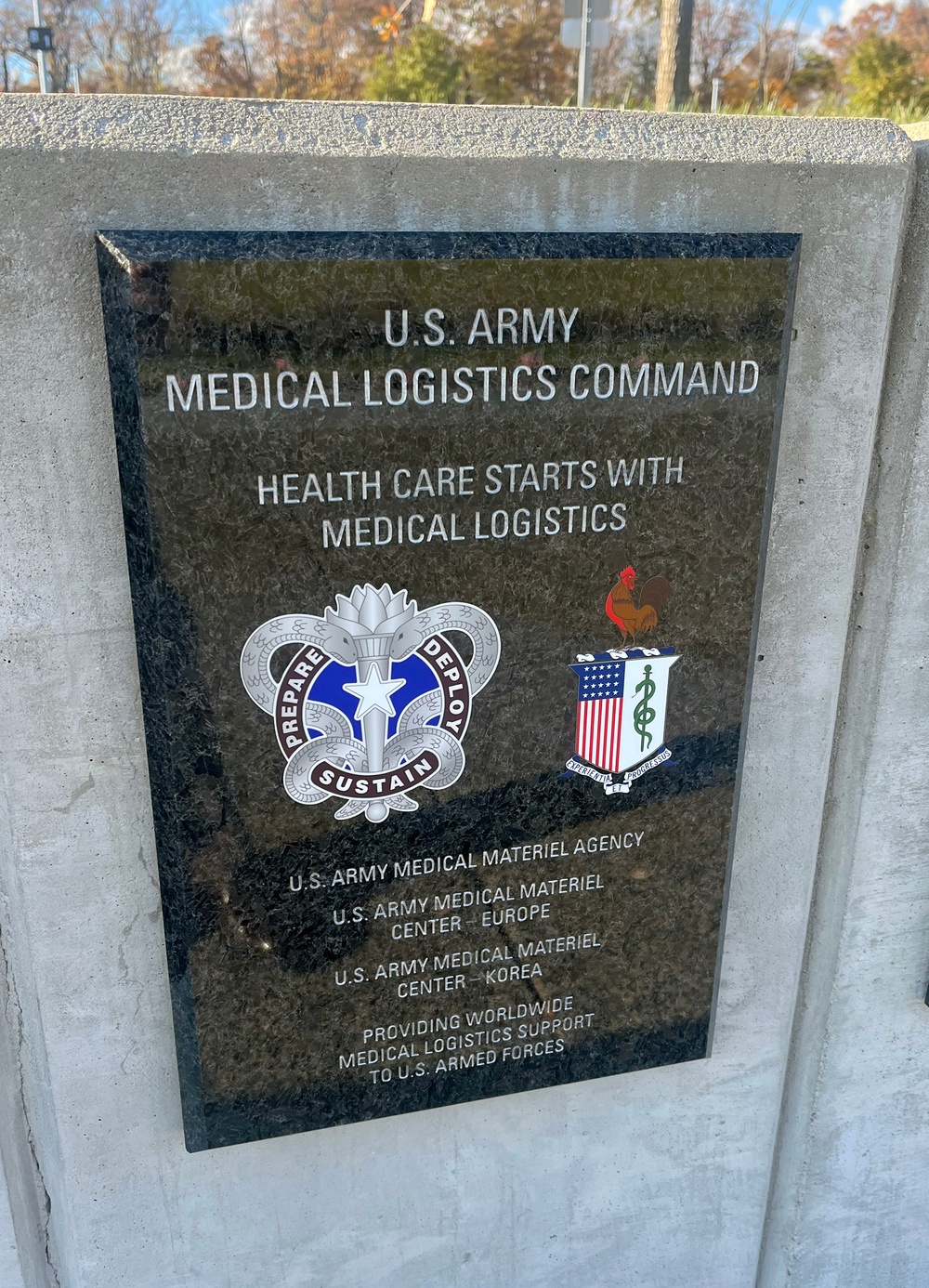 AMLC plaque at Army Museum