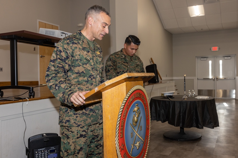 Marines with Ground Supply School celebrate the 249th birthday of the Marine Corps