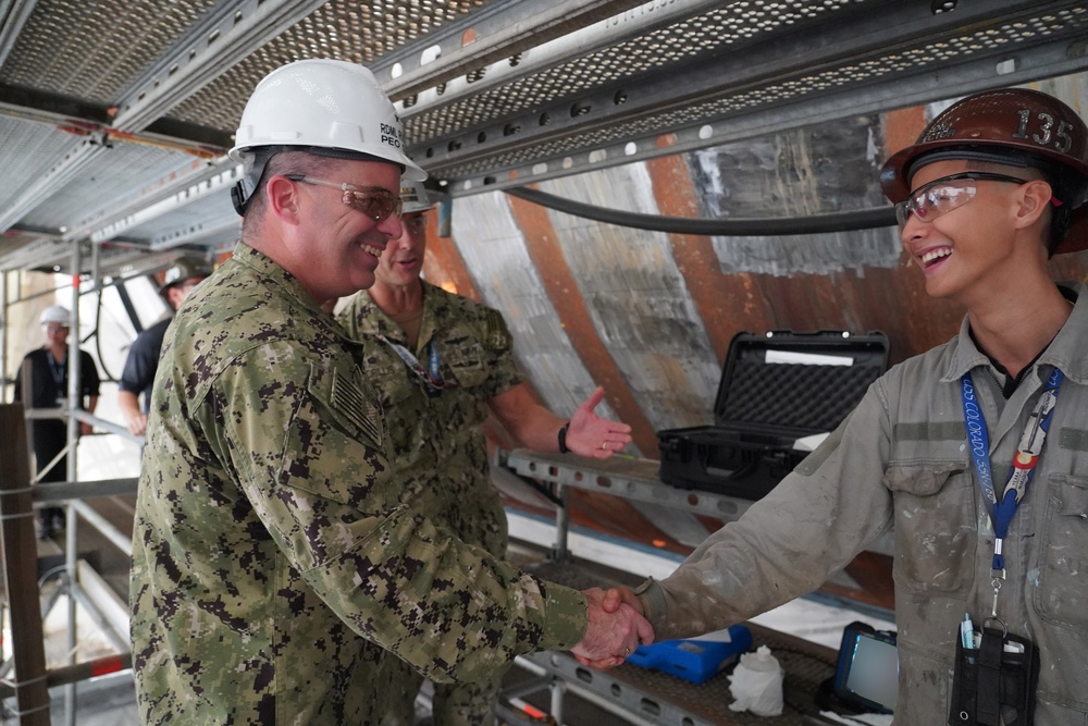 Rear Adm. Jonathon Rucker, Program Executive Office, Attack Submarines, Visits Pearl Harbor Naval Shipyard