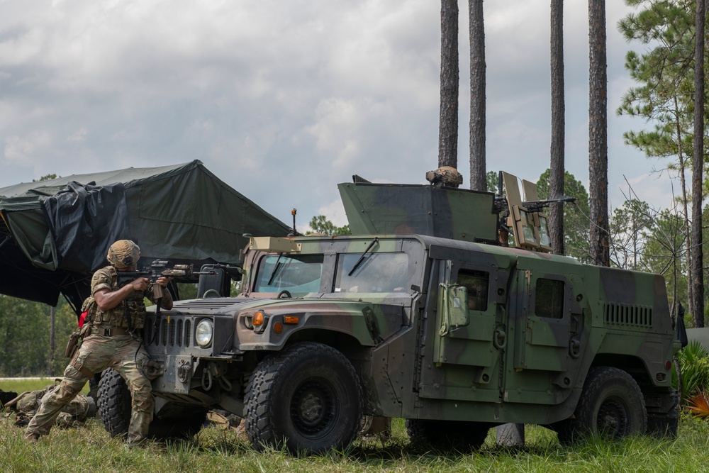 822d BDS exercise austere airfield infiltration, defense against 20th Special Forces Group opposing forces