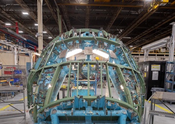 The first C-130J-30 Super Hercules aircraft being built for the U.S. Navy’s E-130J program