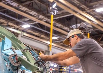 The first C-130J-30 Super Hercules aircraft being built for the U.S. Navy’s E-130J program