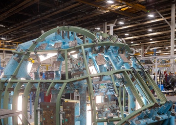 The first C-130J-30 Super Hercules aircraft being built for the U.S. Navy’s E-130J program