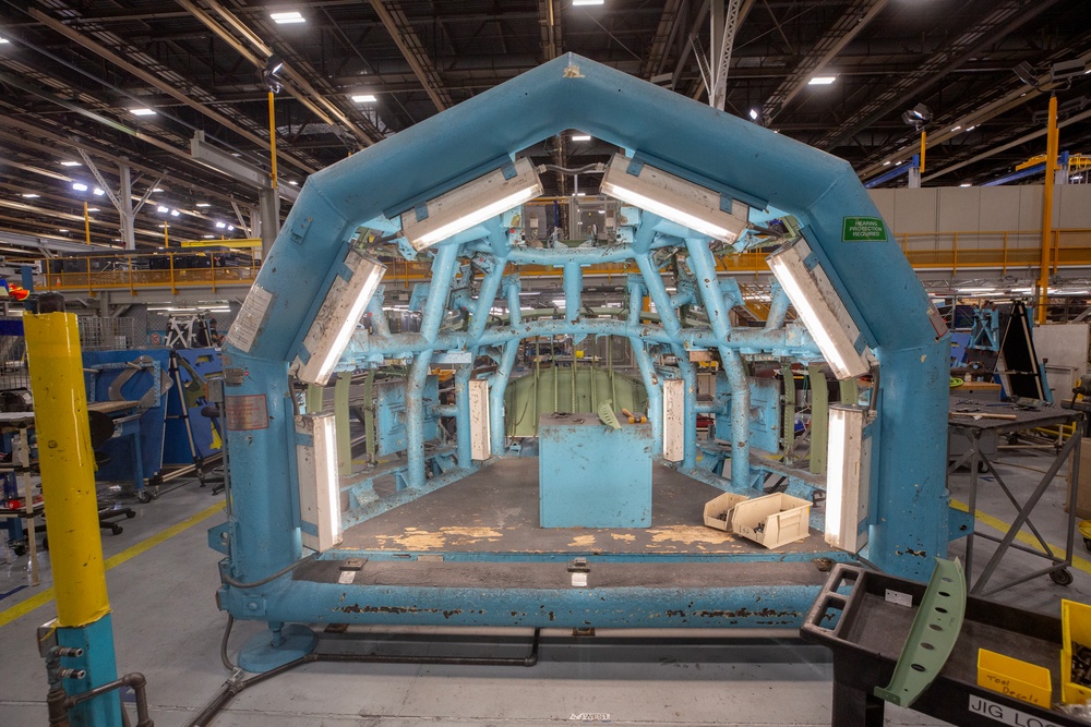 The first C-130J-30 Super Hercules aircraft being built for the U.S. Navy’s E-130J program