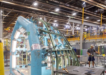 The first C-130J-30 Super Hercules aircraft being built for the U.S. Navy’s E-130J program