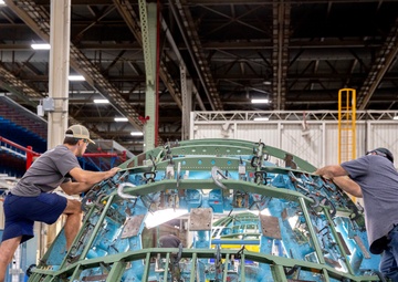 The first C-130J-30 Super Hercules aircraft being built for the U.S. Navy’s E-130J program
