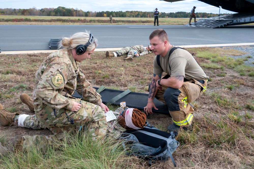 145 AW Responds to a Moulage Triage during Epic Sun Combat Readiness Inspection