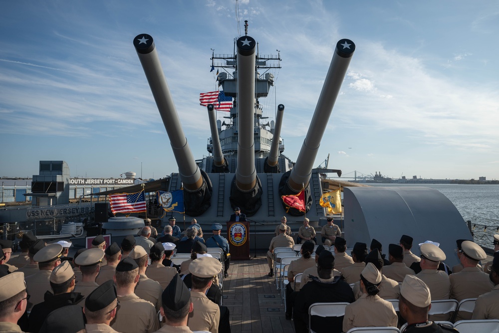 Sailors with USS Basilone DDG 122 Tour USS New Jersey