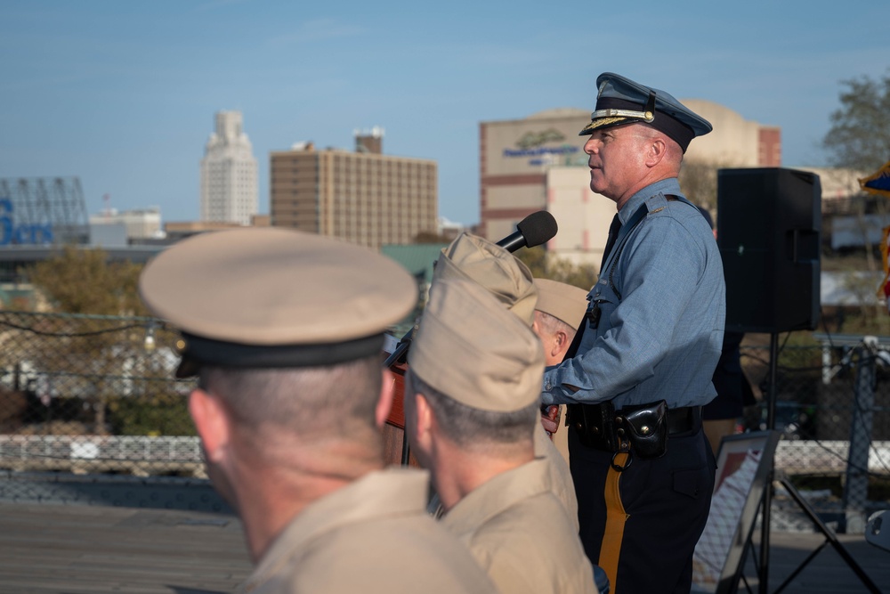 Sailors with USS John Basilone DDG 122 Tour USS New Jersey