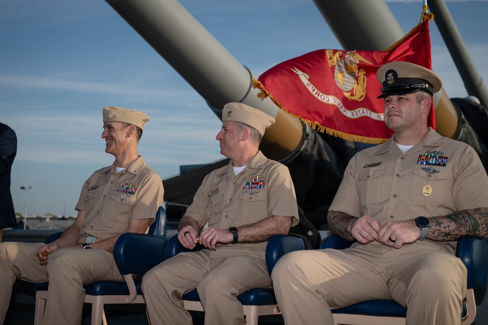 Sailors with USS John Basilone DDG 122 Tour USS New Jersey