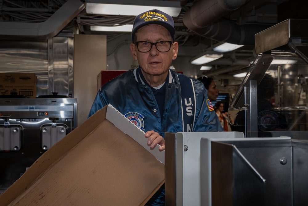 Sailors with USS John Basilone DDG 122 Meet with Retired Service Members of USS Basilone DDE 824