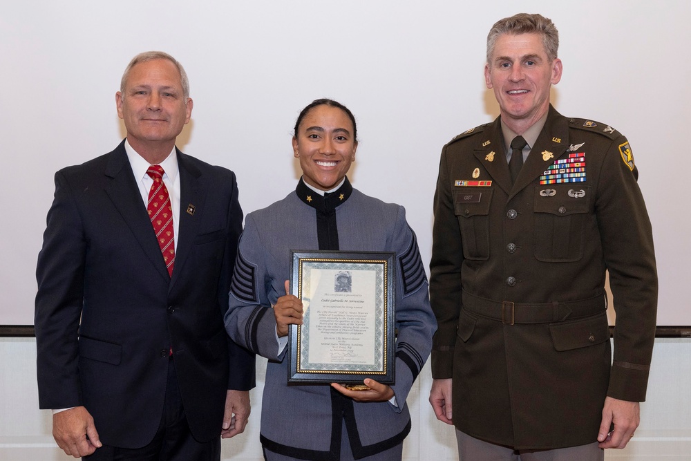 Cadets honored for athletic excellence, warrior ethos in receiving Hal Moore Award