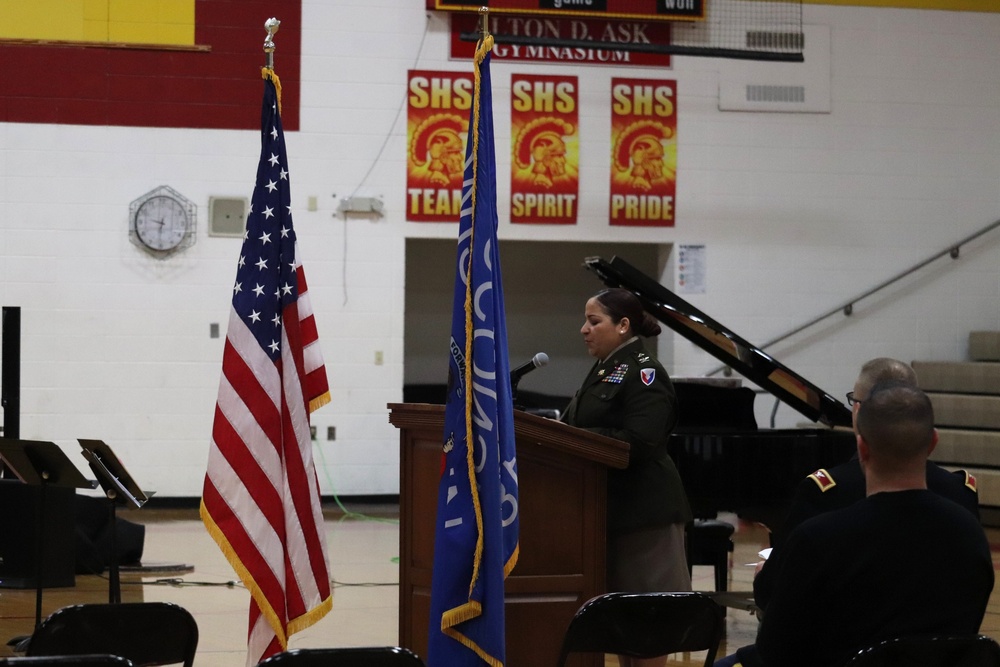 Fort McCoy Garrison Commander Col Sheyla Baez spends Veterans Day with Sparta Community