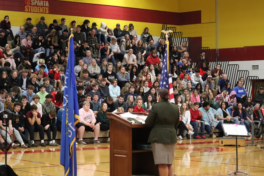 Fort McCoy Garrison Commander Col Sheyla Baez spends Veterans Day with Sparta Community