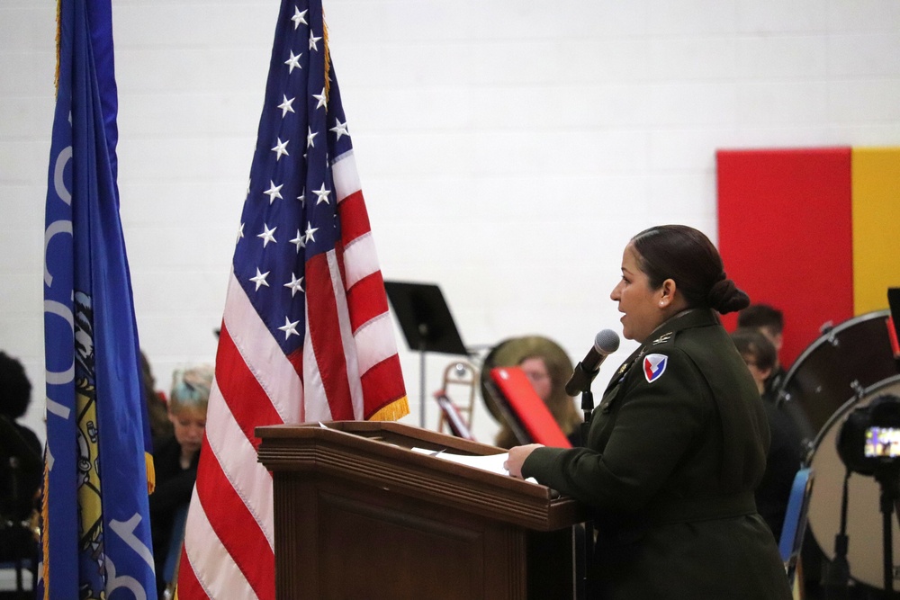 Fort McCoy Garrison Commander Col Sheyla Baez spends Veterans Day with Sparta Community