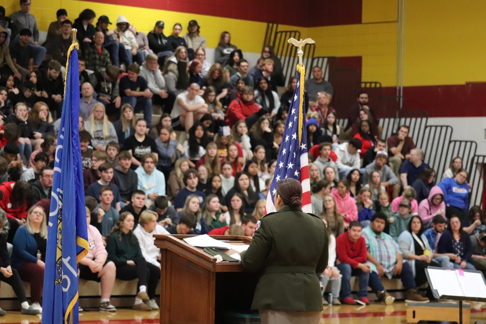 Fort McCoy Garrison Commander Col Sheyla Baez spends Veterans Day with Sparta Community