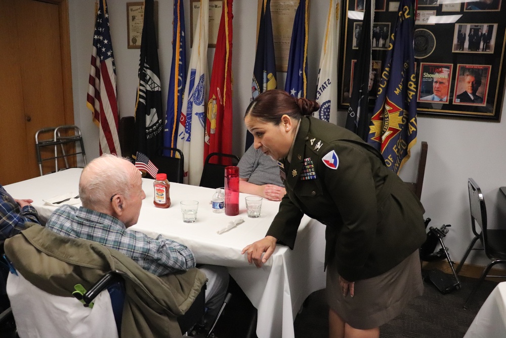 Fort McCoy Garrison Commander Col Sheyla Baez spends Veterans Day with Sparta Community