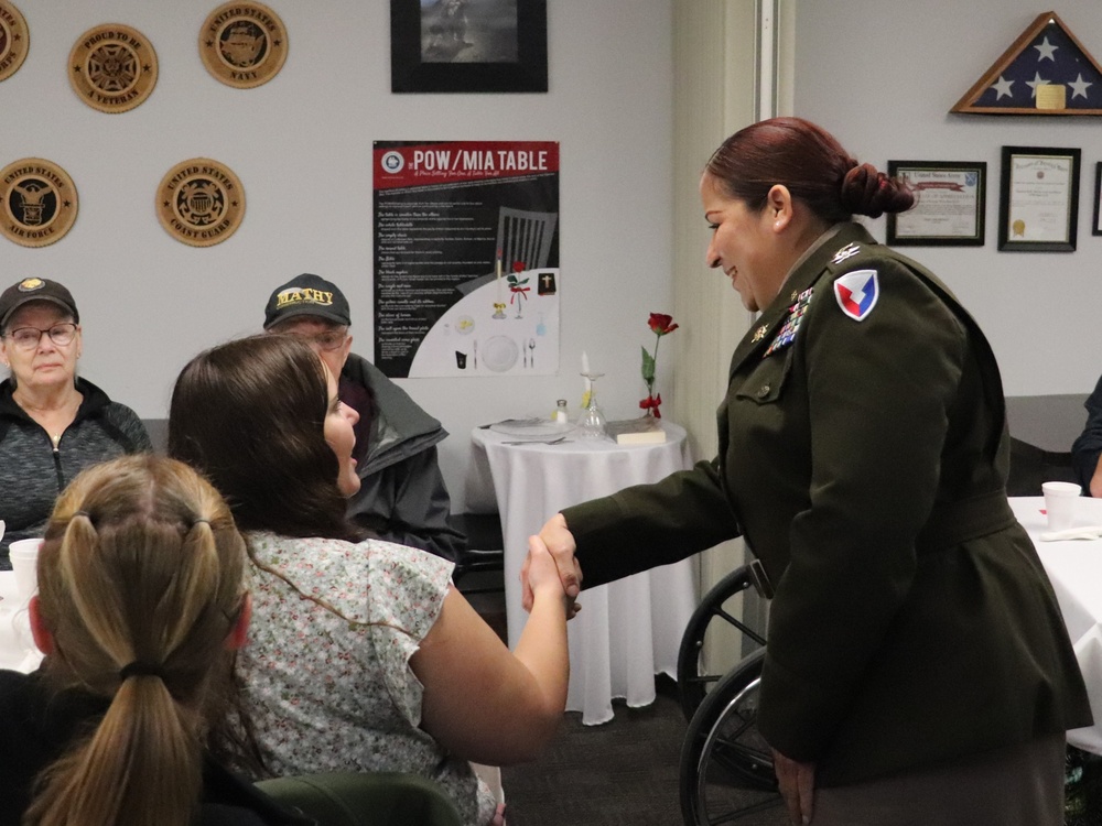 Fort McCoy Garrison Commander Col Sheyla Baez spends Veterans Day with Sparta Community