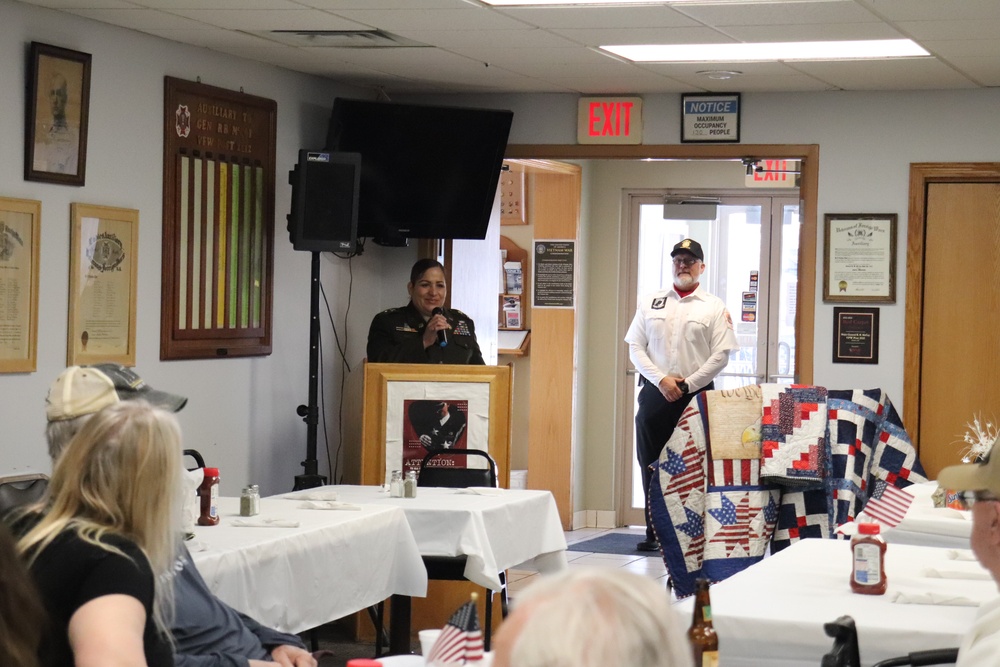 Fort McCoy Garrison Commander Col Sheyla Baez spends Veterans Day with Sparta Community