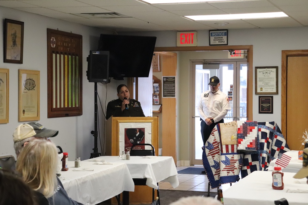 Fort McCoy Garrison Commander Col Sheyla Baez spends Veterans Day with Sparta Community