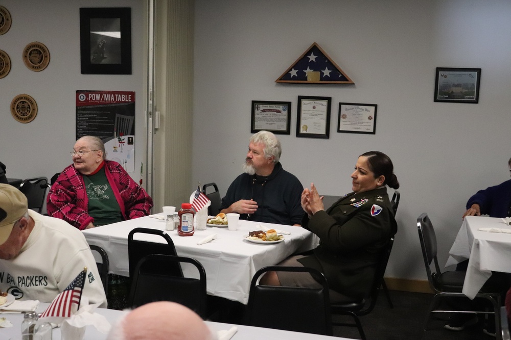 Fort McCoy Garrison Commander Col Sheyla Baez spends Veterans Day with Sparta Community