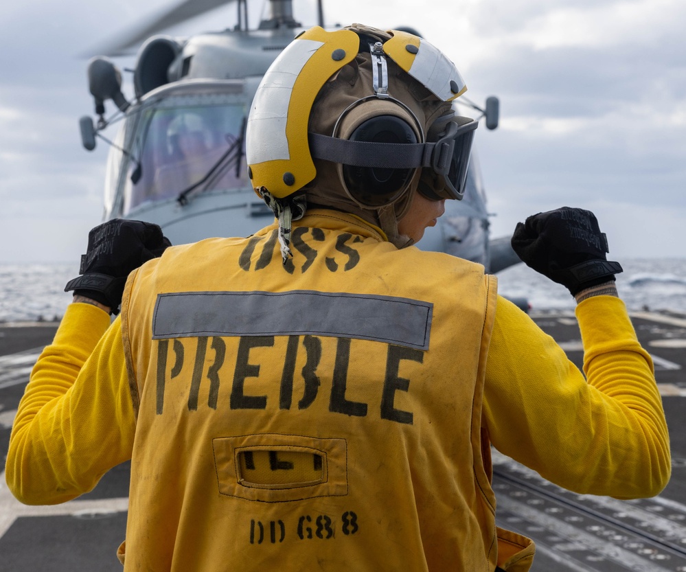 USS Preble Flight Ops