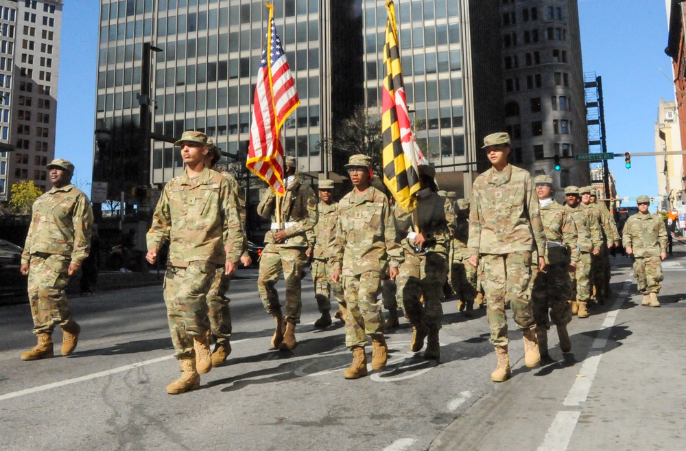 Army Reserve leader highlights deployed troops at Baltimore Veterans Day Parade