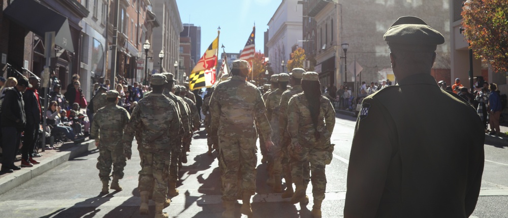 Army Reserve leader highlights deployed troops at Baltimore Veterans Day Parade