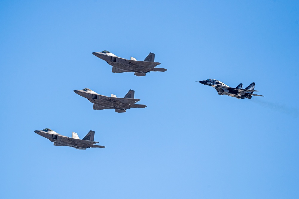 F-22 and MiG-29 Flyovers U.S. Air Force Academy