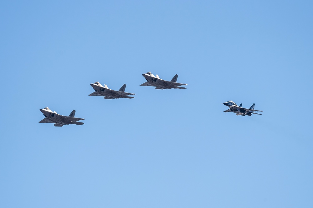 F-22 and MiG-29 Flyovers U.S. Air Force Academy