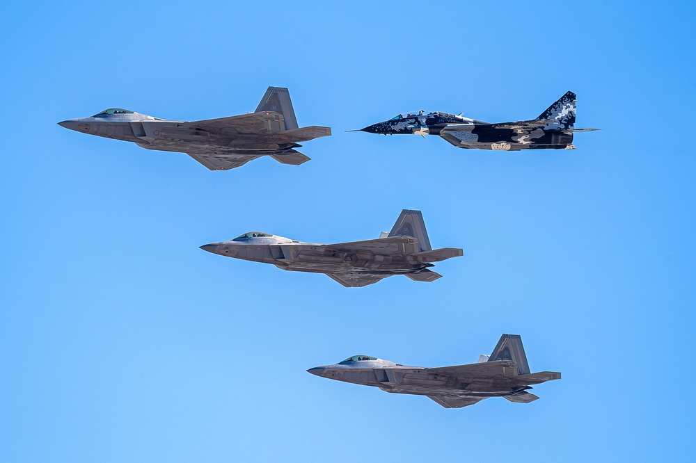 F-22 and MiG-29 Flyovers U.S. Air Force Academy