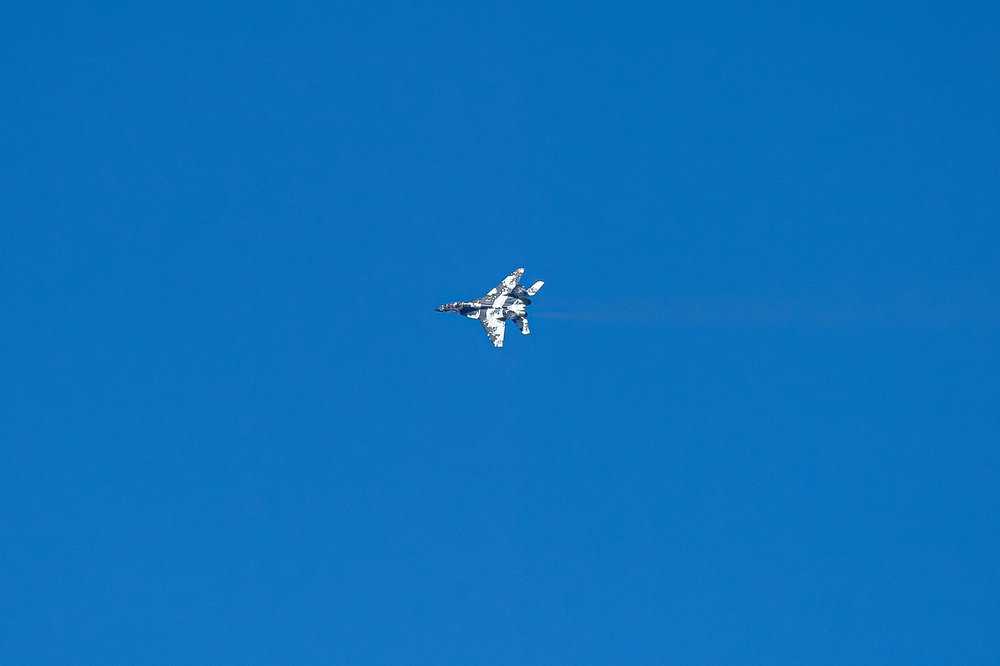 F-22 and MiG-29 Flyovers U.S. Air Force Academy