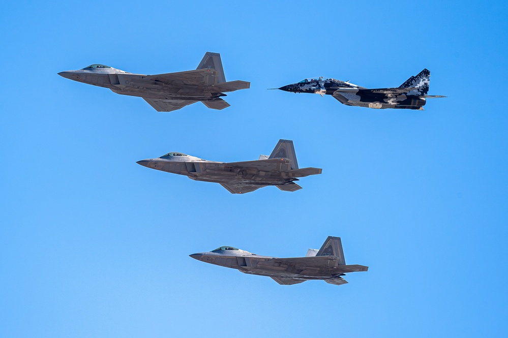 F-22 and MiG-29 Flyovers U.S. Air Force Academy