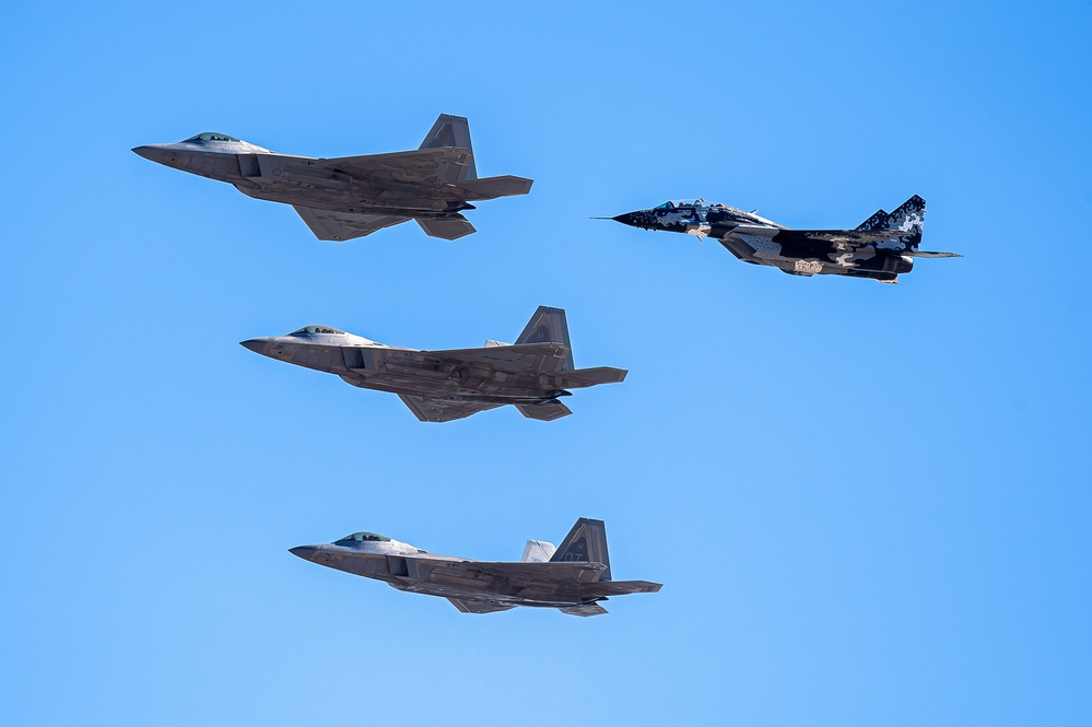 F-22 and MiG-29 Flyovers U.S. Air Force Academy