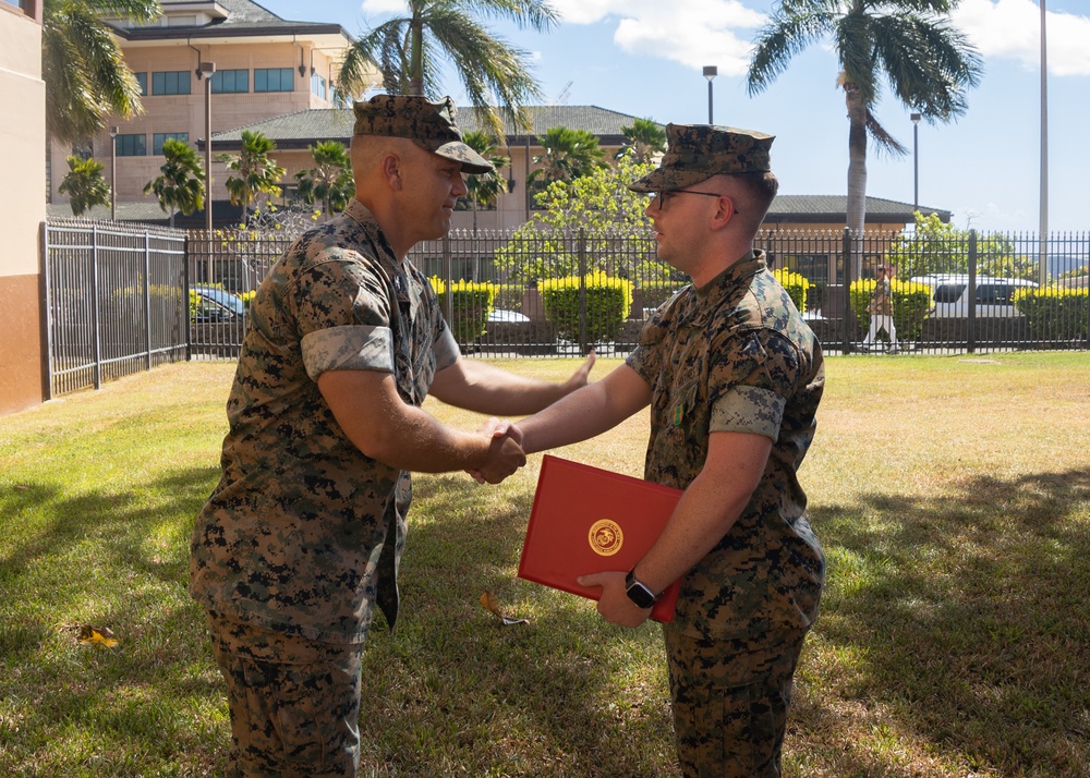 Florida Marine Awarded for Rescuing Two People from Flipped Car in Hawaii