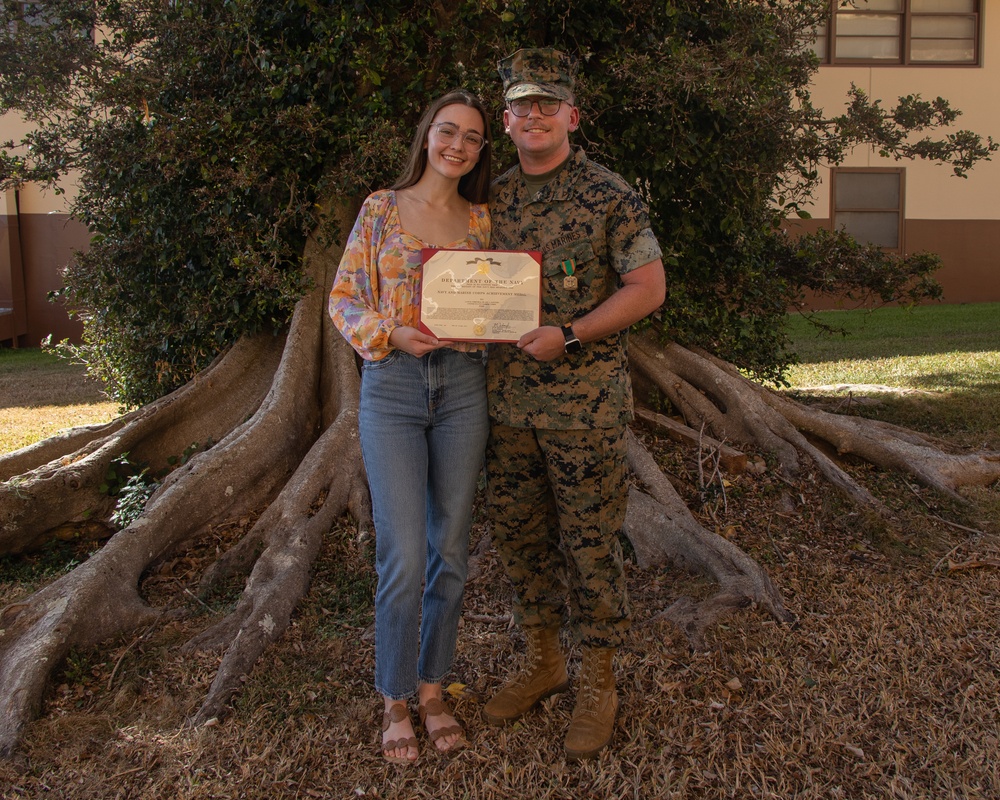 Florida Marine Awarded for Rescuing Two People from Flipped Car in Hawaii