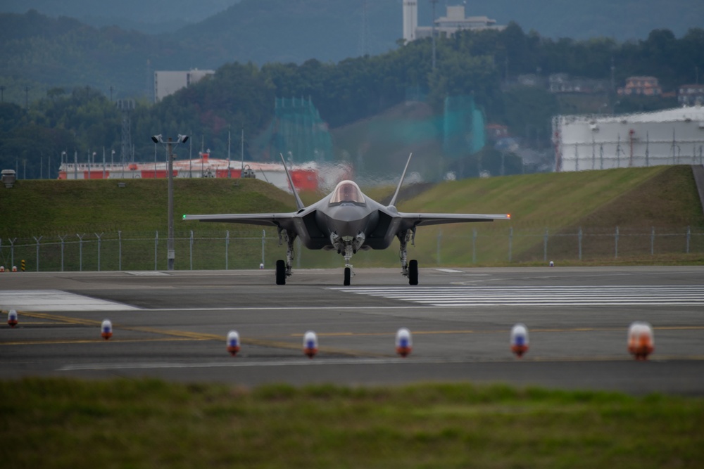 Keen Sword 25: F-35A Lightning II Aircraft from JASDF Conduct Flight Operations at MCAS Iwakuni