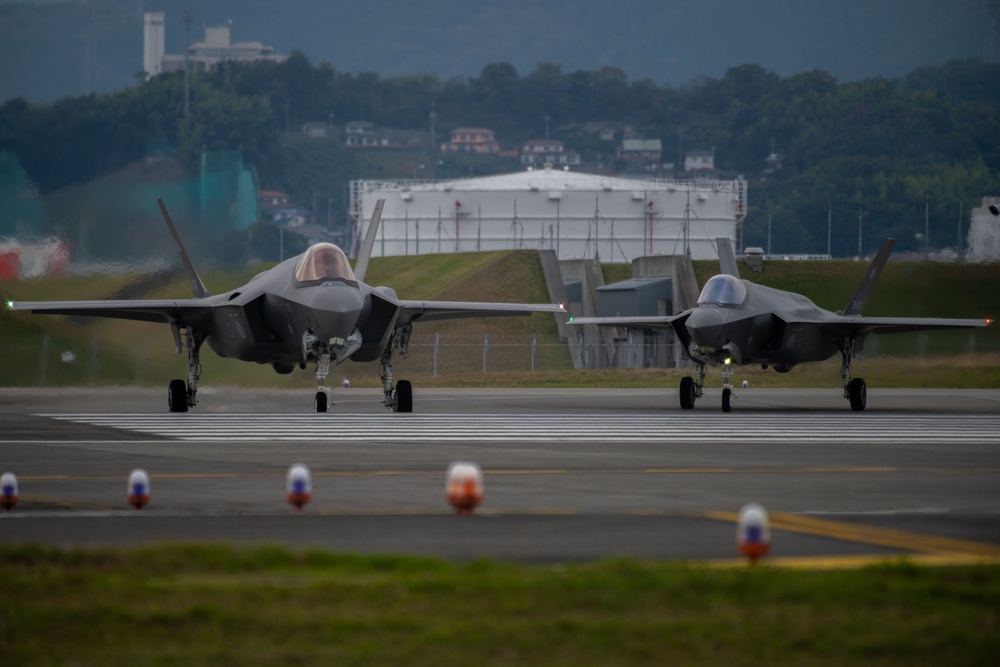 Keen Sword 25: F-35A Lightning II Aircraft from JASDF Conduct Flight Operations at MCAS Iwakuni