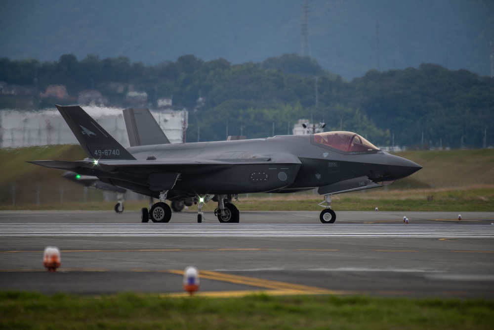 Keen Sword 25: F-35A Lightning II Aircraft from JASDF Conduct Flight Operations at MCAS Iwakuni