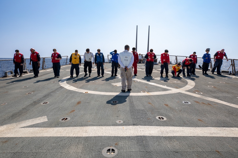 Vertical Replenishment Aboard the USS Cole