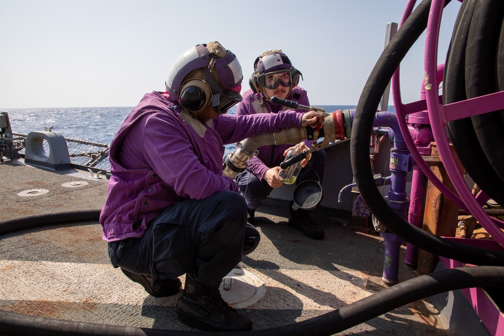 Vertical Replenishment Aboard the USS Cole