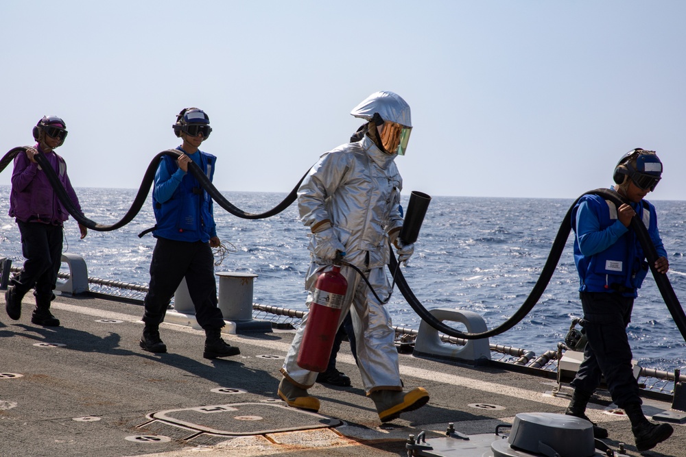 Vertical Replenishment Aboard the USS Cole