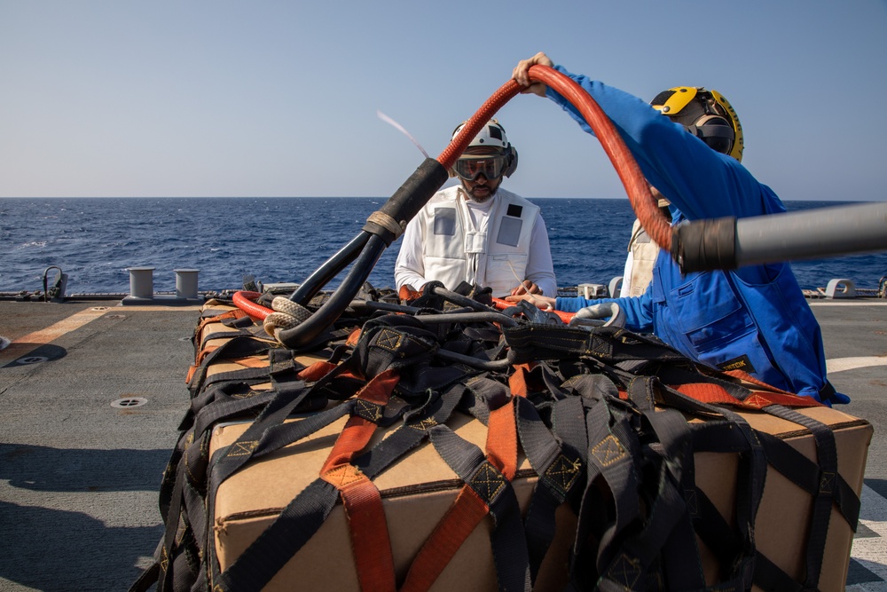 Vertical Replenishment Aboard the USS Cole