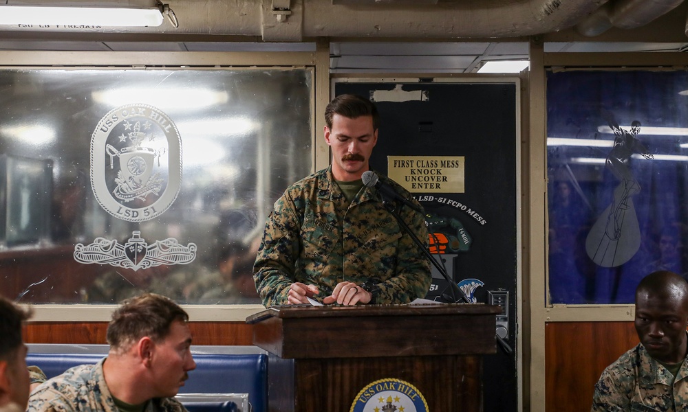 249th Marine Corps Birthday Ceremony Aboard USS Oak Hill (LSD 51)